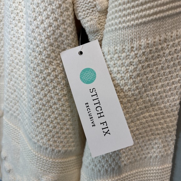 Pink Clover Women's L Ivory Knit Sweater NWT‎ Mock Neck Pullover Cottagecore - Picture 9 of 13